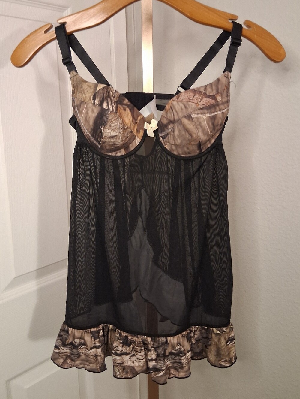 Camo & Black Sheer Babydoll Chemise